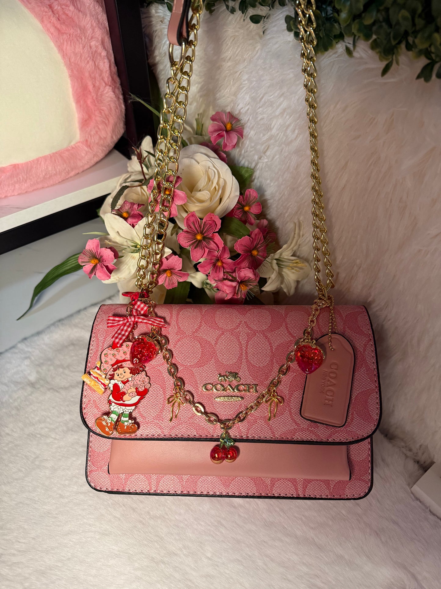 Coach pink charms strawberry 🍓