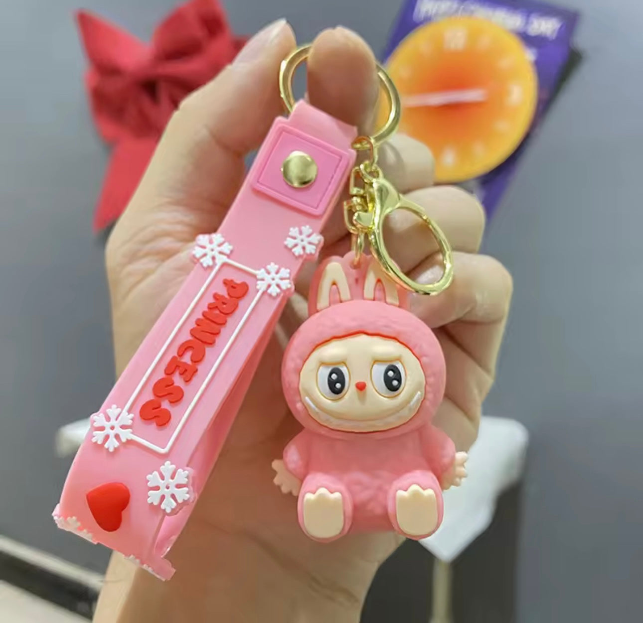 Pink labubu Keychain